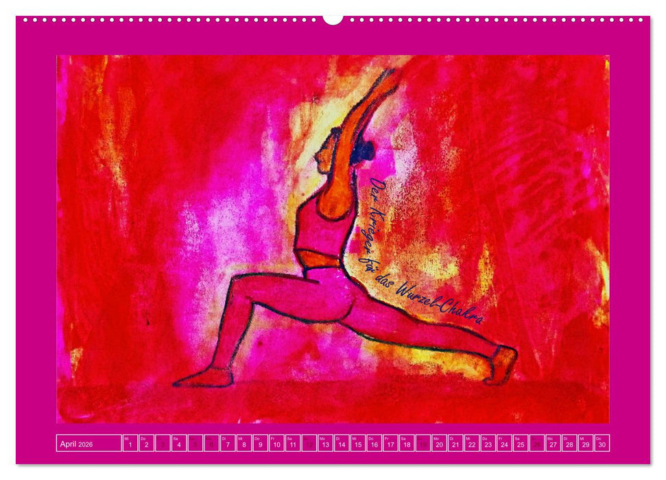 Farbige Yoga Kraftwelt - Yoga Asanas für die Chakren (CALVENDO Wandkalender 2026)