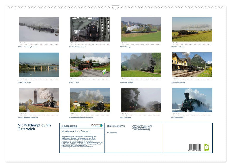 Mit Volldampf durch Österreich (CALVENDO Wandkalender 2026)