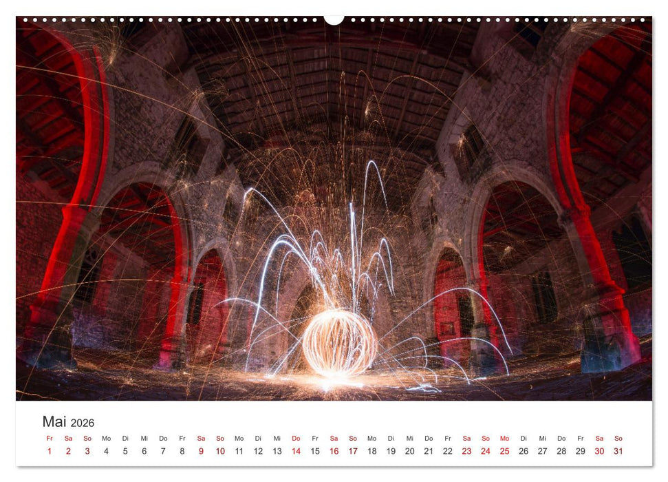 Lightpainting - Malen mit Licht und Zeit (CALVENDO Wandkalender 2026)