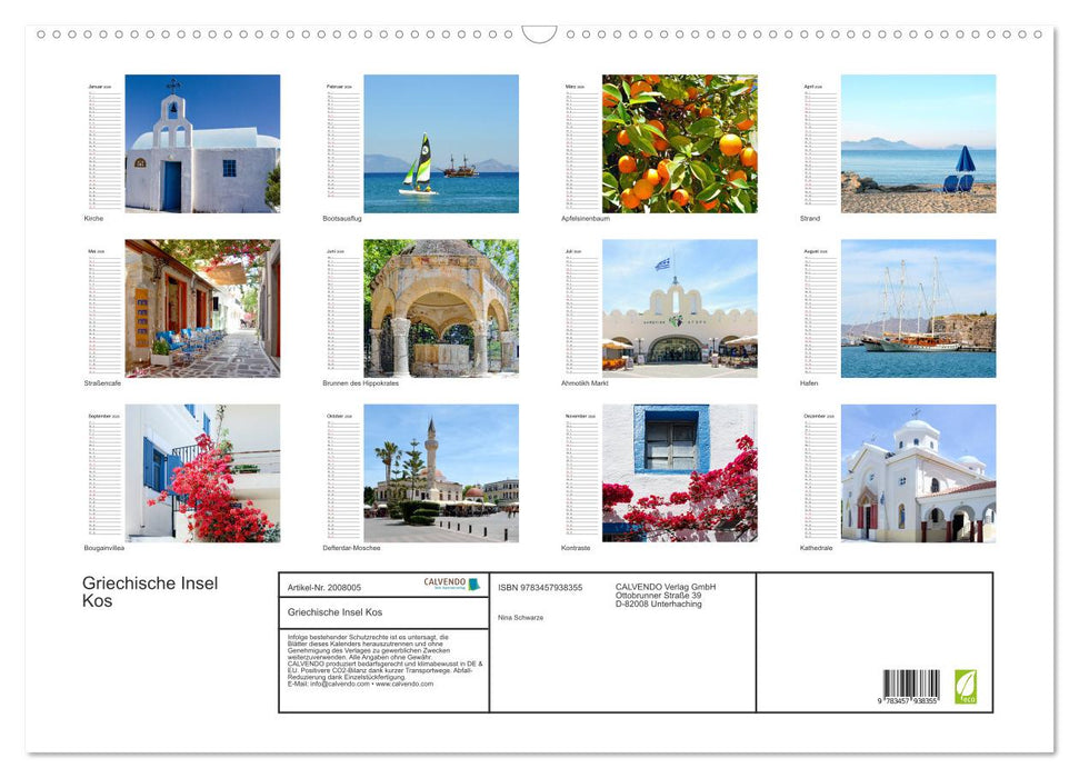 Griechische Insel Kos (CALVENDO Wandkalender 2026)