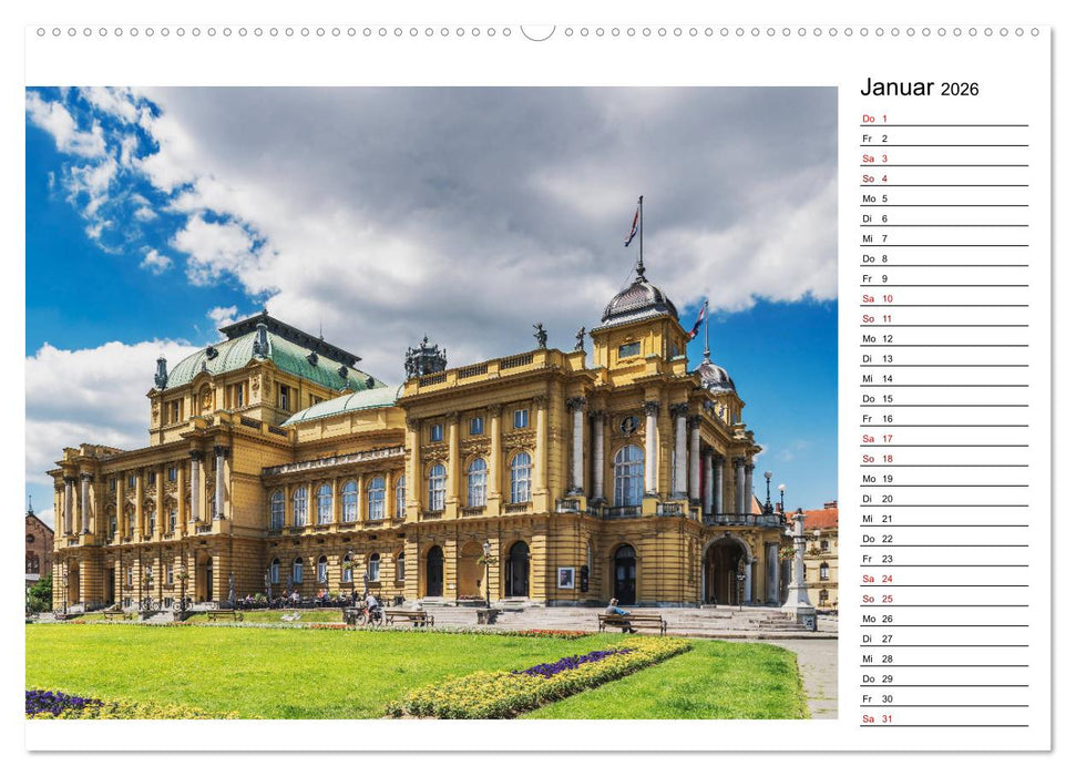 Ein Wochenende in Zagreb (CALVENDO Wandkalender 2026)