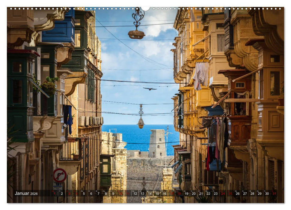 Valletta - Morbide Schönheit im Mittelmeer (CALVENDO Wandkalender 2026)