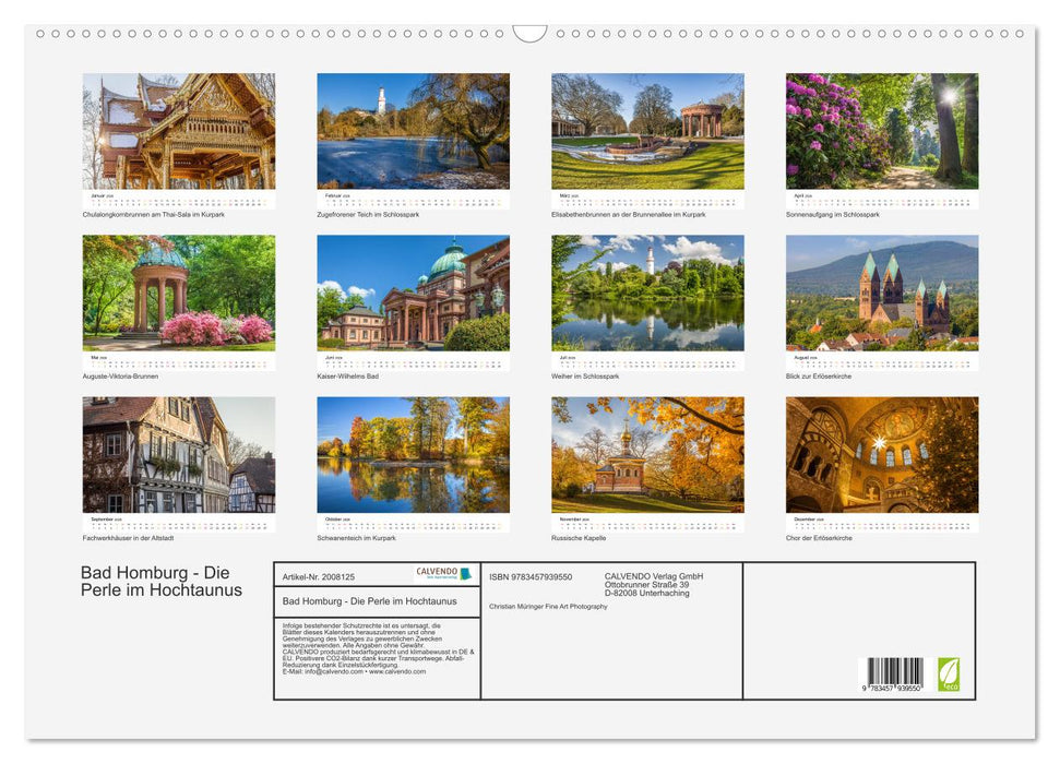 Bad Homburg - Die Perle im Hochtaunus (CALVENDO Wandkalender 2026)