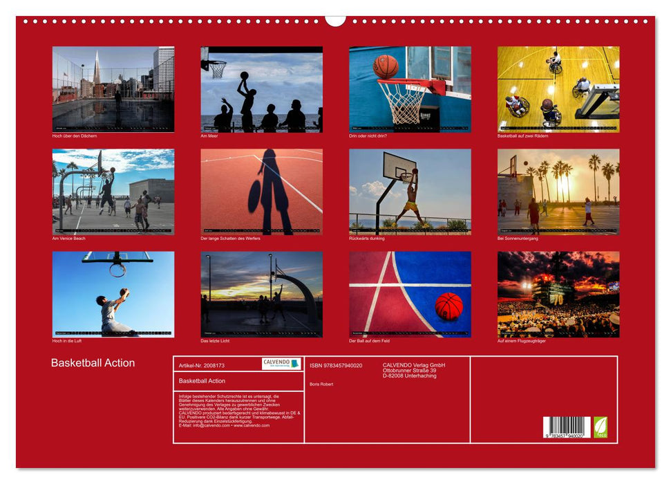 Basketball Action (CALVENDO Wandkalender 2026)