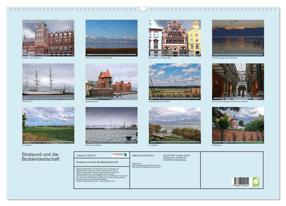 Stralsund und die Boddenlandschaft (CALVENDO Wandkalender 2026)