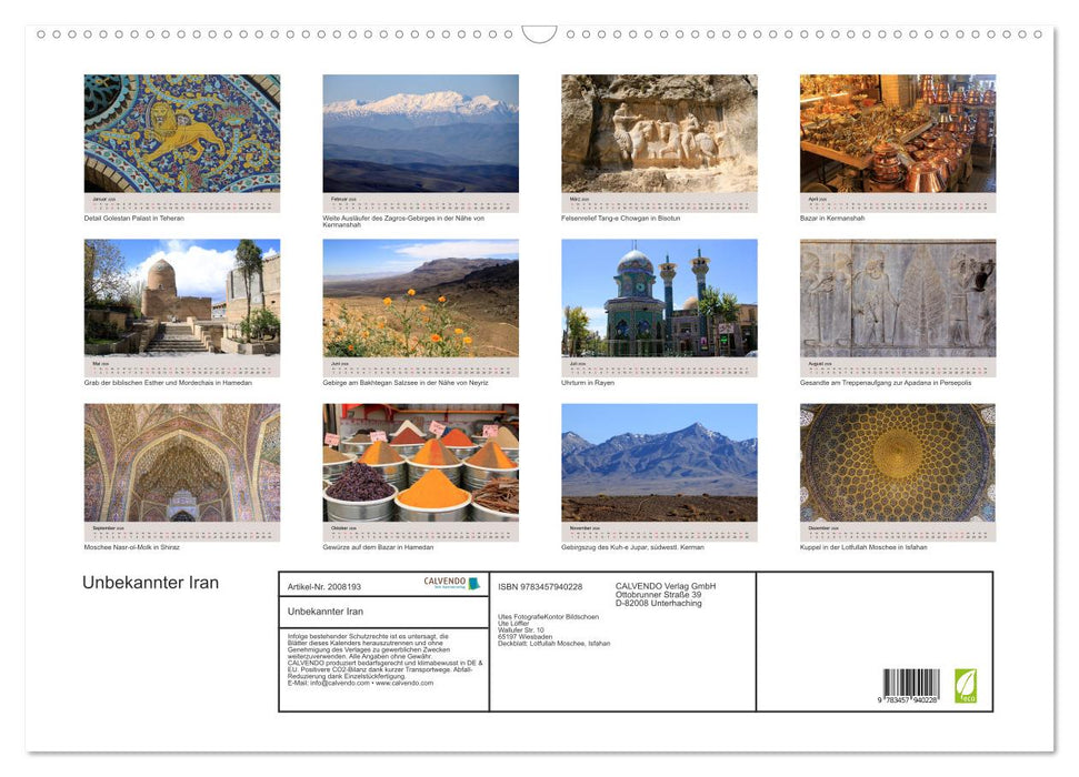 Unbekannter Iran (CALVENDO Wandkalender 2026)