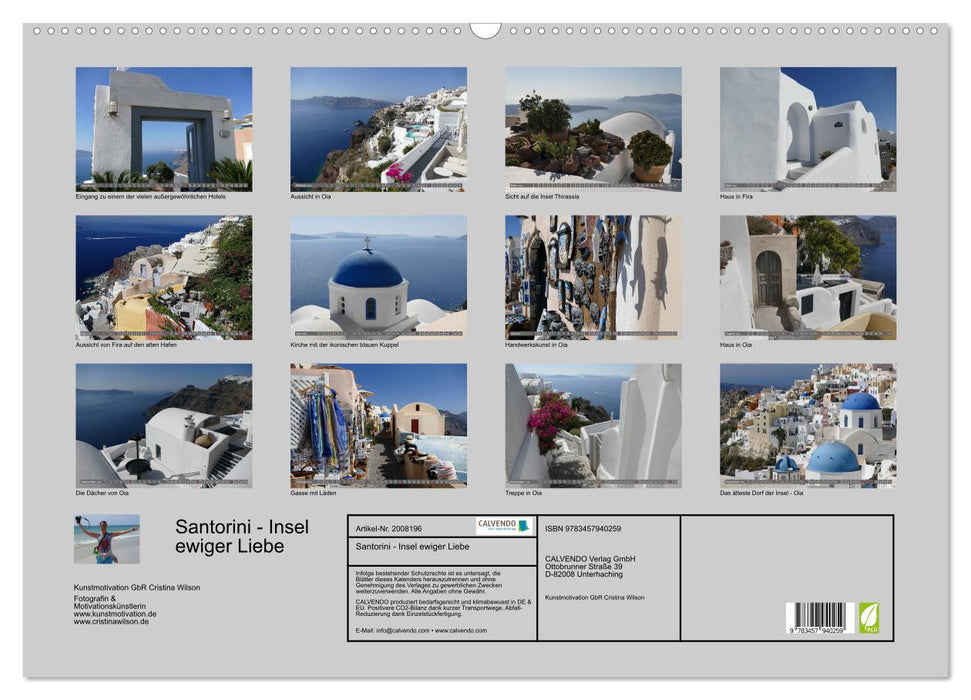 Santorini - Insel ewiger Liebe (CALVENDO Wandkalender 2026)