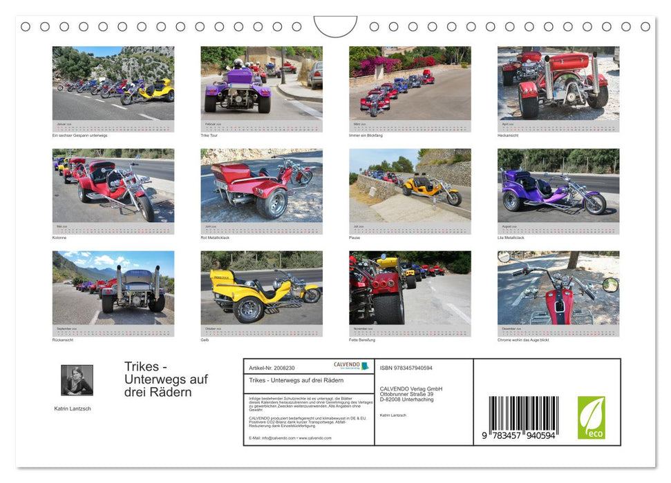 Trikes - Unterwegs auf drei Rädern (CALVENDO Wandkalender 2026)