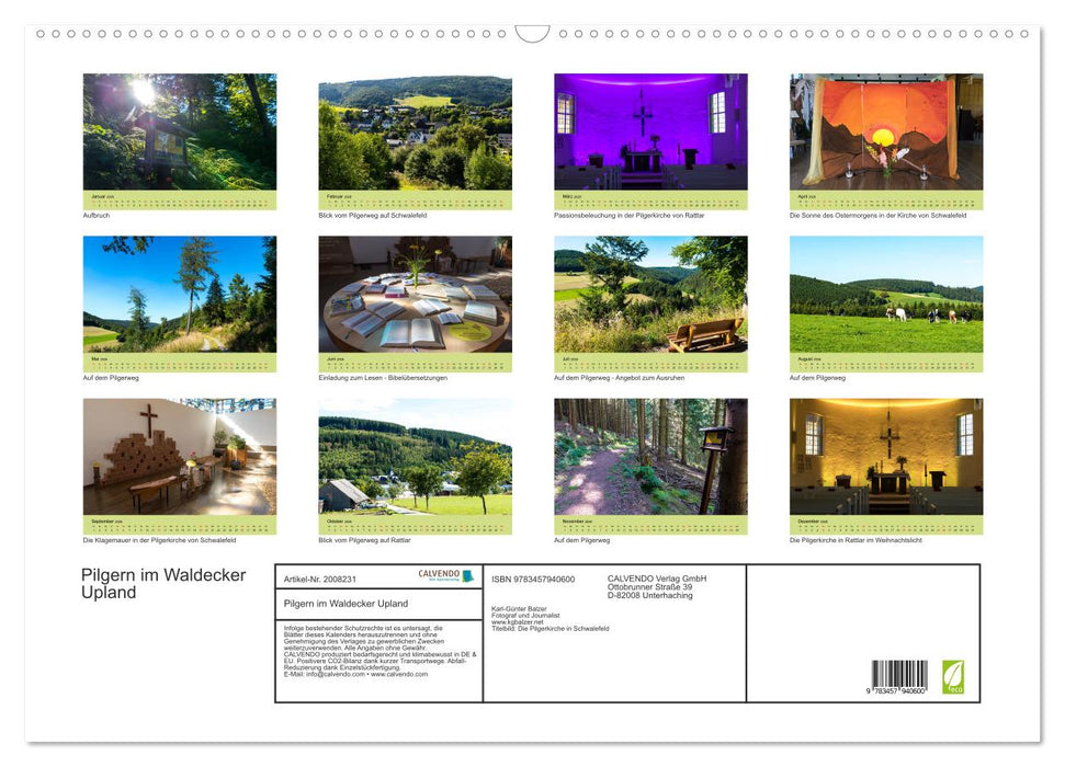 Pilgern im Waldecker Upland (CALVENDO Wandkalender 2026)