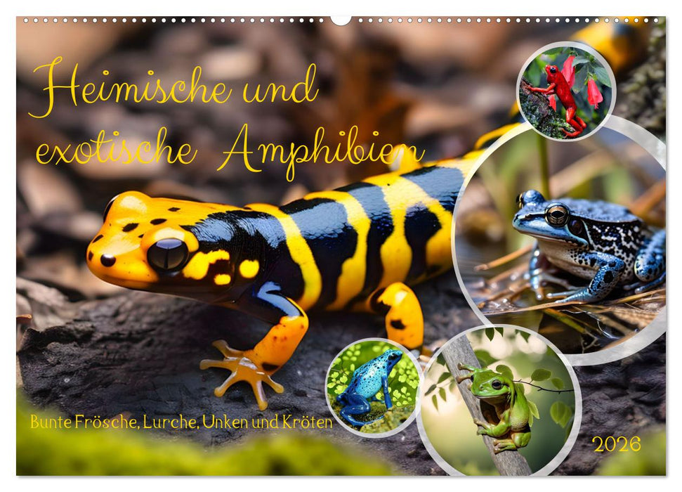 Heimische und exotische Amphibien (CALVENDO Wandkalender 2026)