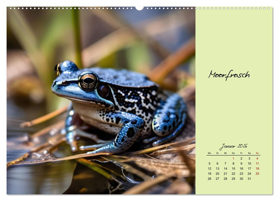 Heimische und exotische Amphibien (CALVENDO Wandkalender 2026)