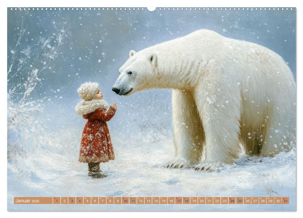 Verträumte Begegnungen - Kinderkalender (CALVENDO Wandkalender 2026)