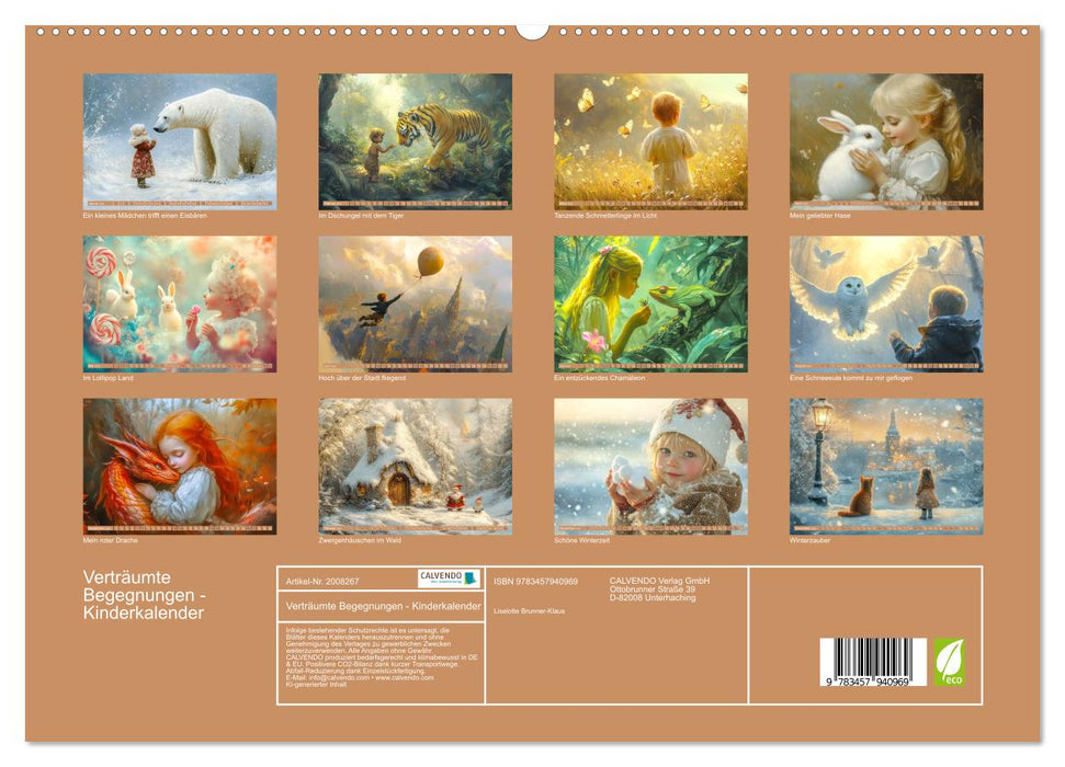 Verträumte Begegnungen - Kinderkalender (CALVENDO Premium Wandkalender 2026)