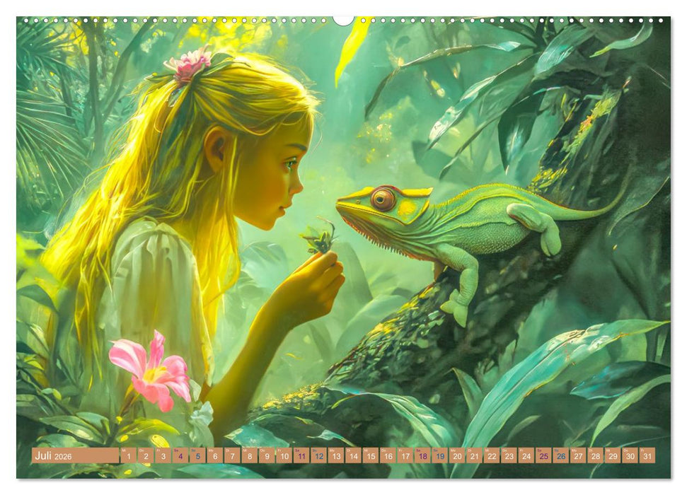 Verträumte Begegnungen - Kinderkalender (CALVENDO Premium Wandkalender 2026)