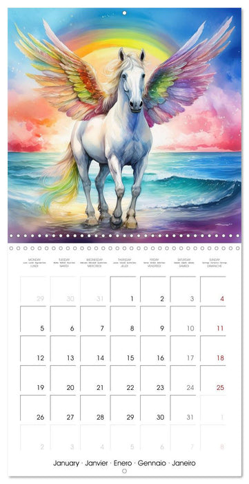 Les chevaux fabuleux des légendes et des mythes (CALVENDO Calendrier mensuel 2026)