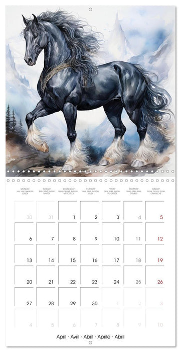 Les chevaux fabuleux des légendes et des mythes (CALVENDO Calendrier mensuel 2026)