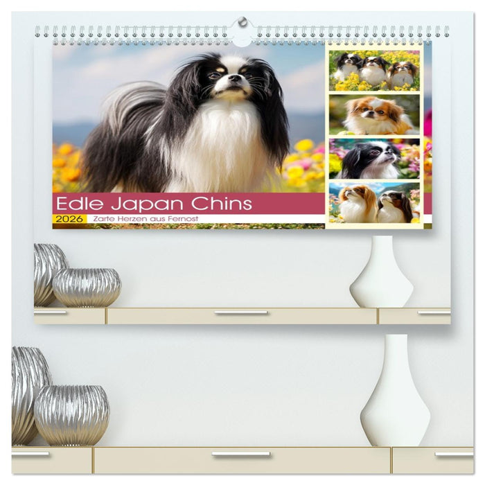 Edle Japan Chins. Zarte Herzen aus Fernost (CALVENDO Premium Wandkalender 2026)