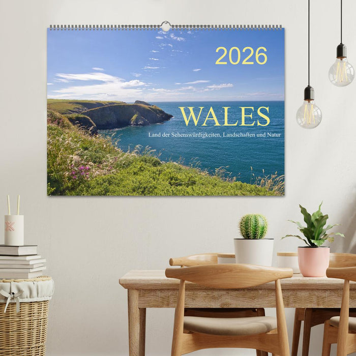 Wales Land der Sehenswürdigkeiten, Landschaften und Natur (CALVENDO Wandkalender 2026)