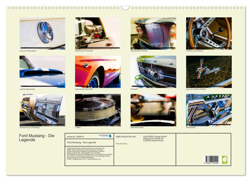 Ford Mustang - Die Legende (CALVENDO Wandkalender 2026)