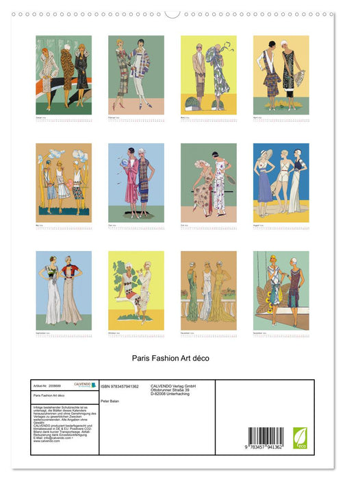 Paris Fashion Art déco (CALVENDO Premium Wandkalender 2026)