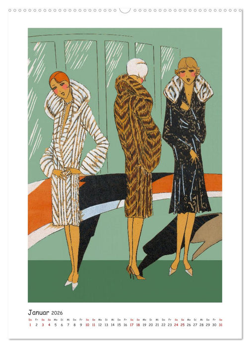Paris Fashion Art déco (CALVENDO Premium Wandkalender 2026)