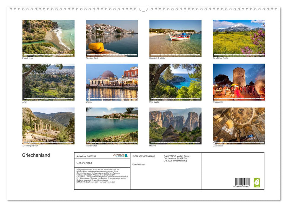 Griechenland (CALVENDO Wandkalender 2026)