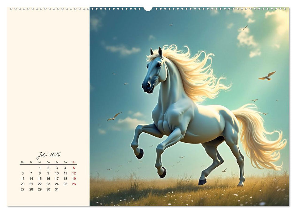 Fantasiewelten - Pferde (CALVENDO Premium Wandkalender 2026)