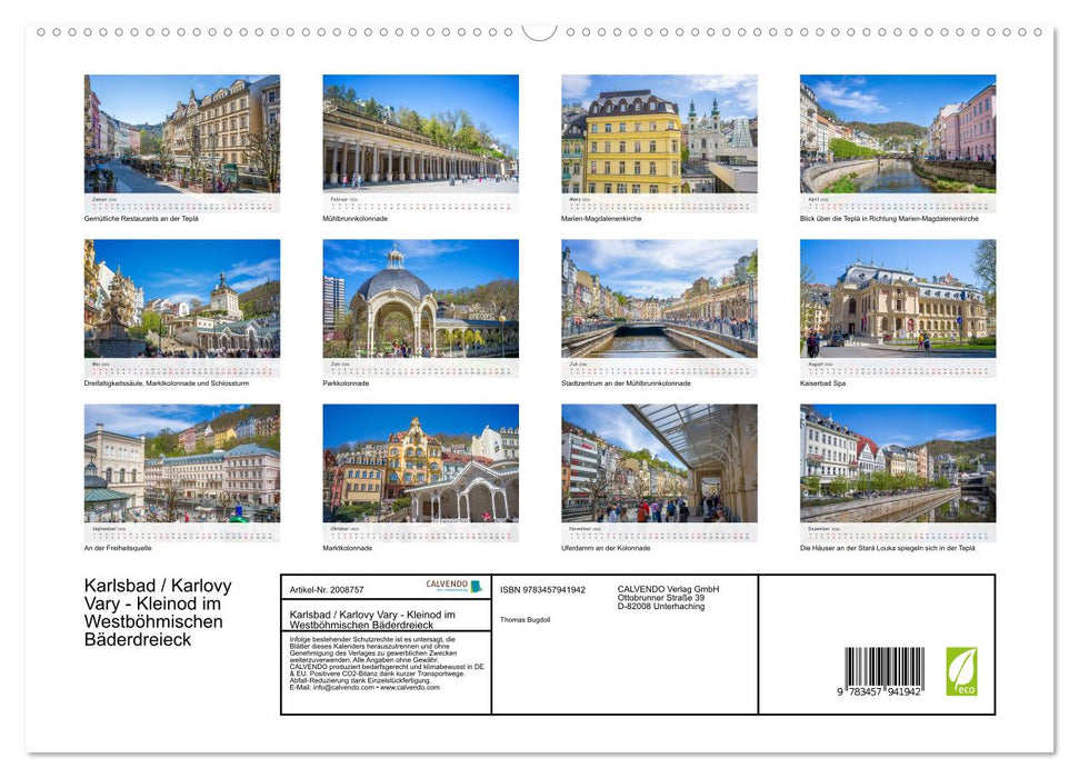 Karlsbad / Karlovy Vary - Kleinod im Westböhmischen Bäderdreieck (CALVENDO Premium Wandkalender 2026)