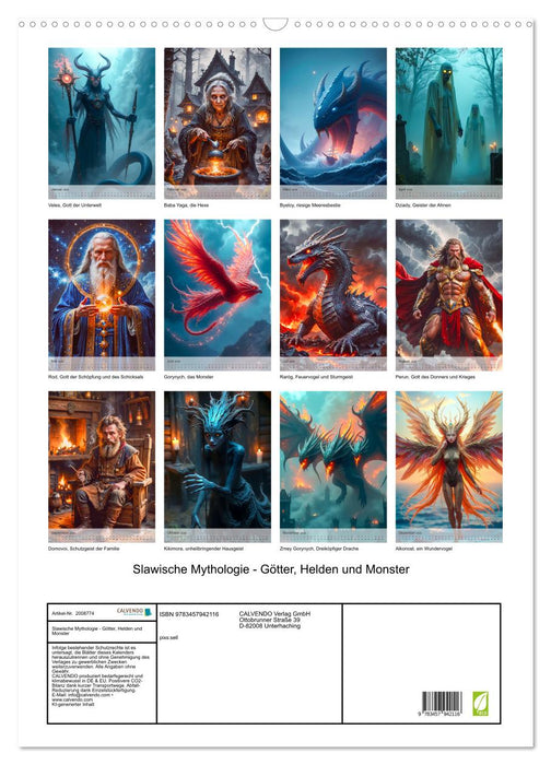 Slawische Mythologie - Götter, Helden und Monster (CALVENDO Wandkalender 2026)