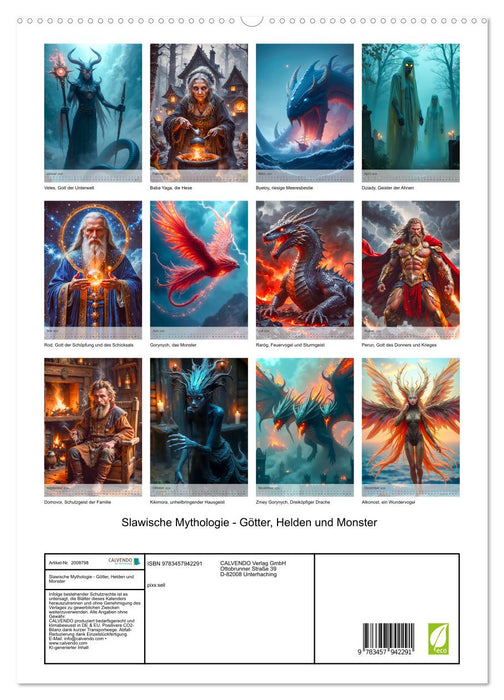 Slawische Mythologie - Götter, Helden und Monster (CALVENDO Premium Wandkalender 2026)