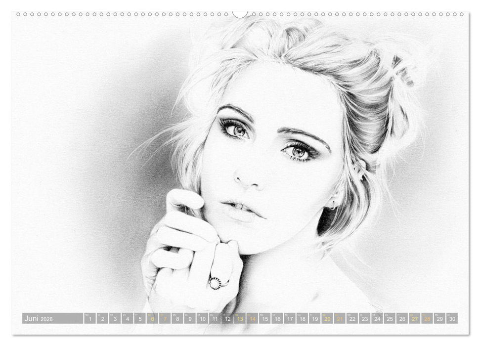 Hollywood Ikonen in Bleistift (CALVENDO Wandkalender 2026)