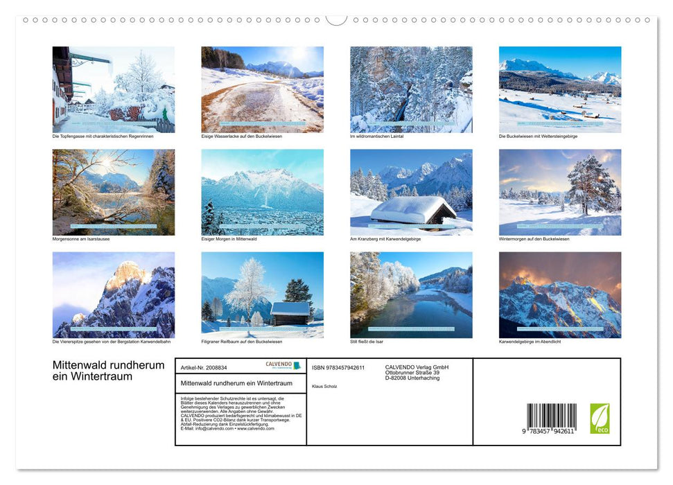 Mittenwald rundherum ein Wintertraum (CALVENDO Premium Wandkalender 2026)
