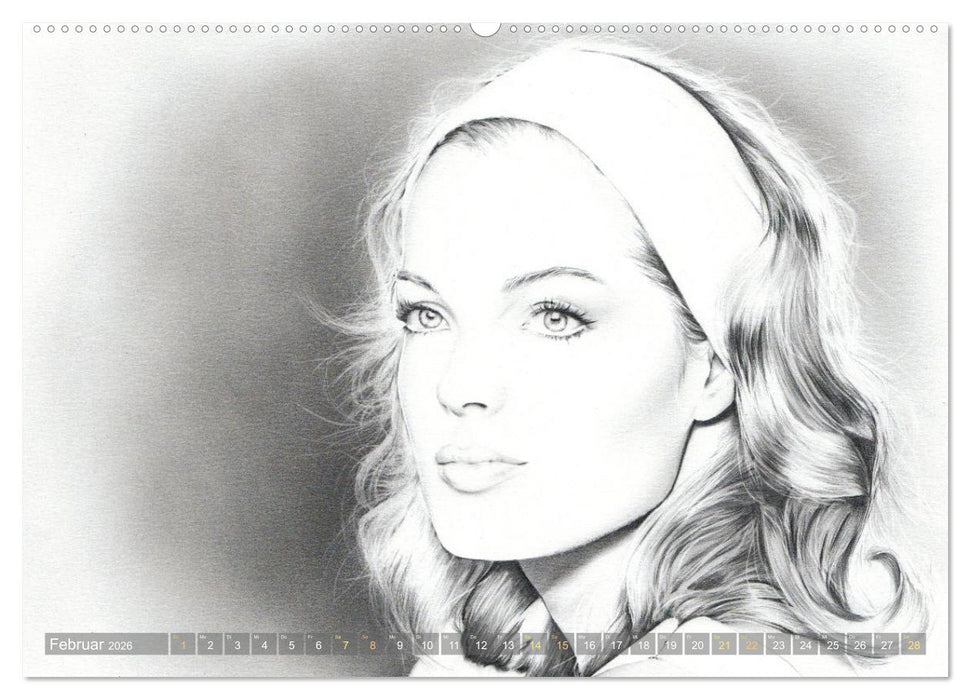 Hollywood Ikonen in Bleistift (CALVENDO Premium Wandkalender 2026)
