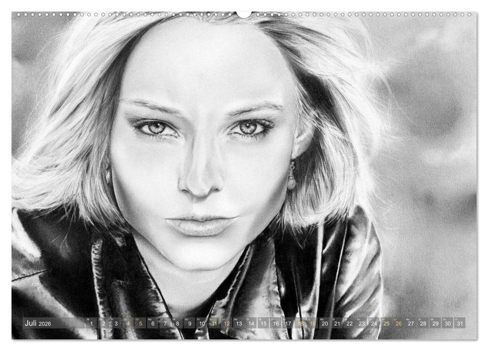 Hollywood Ikonen in Bleistift (CALVENDO Premium Wandkalender 2026)