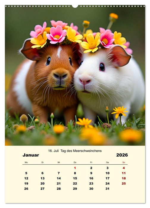 Blumenbekränzte Haustiere zu ihrem Feiertag (CALVENDO Premium Wandkalender 2026)