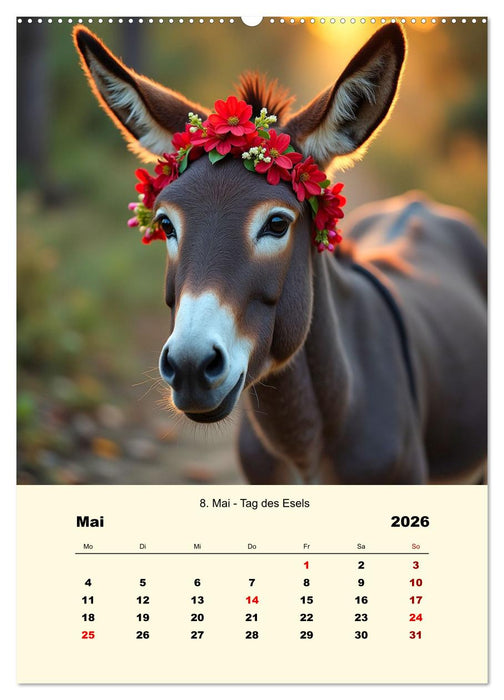 Blumenbekränzte Haustiere zu ihrem Feiertag (CALVENDO Premium Wandkalender 2026)