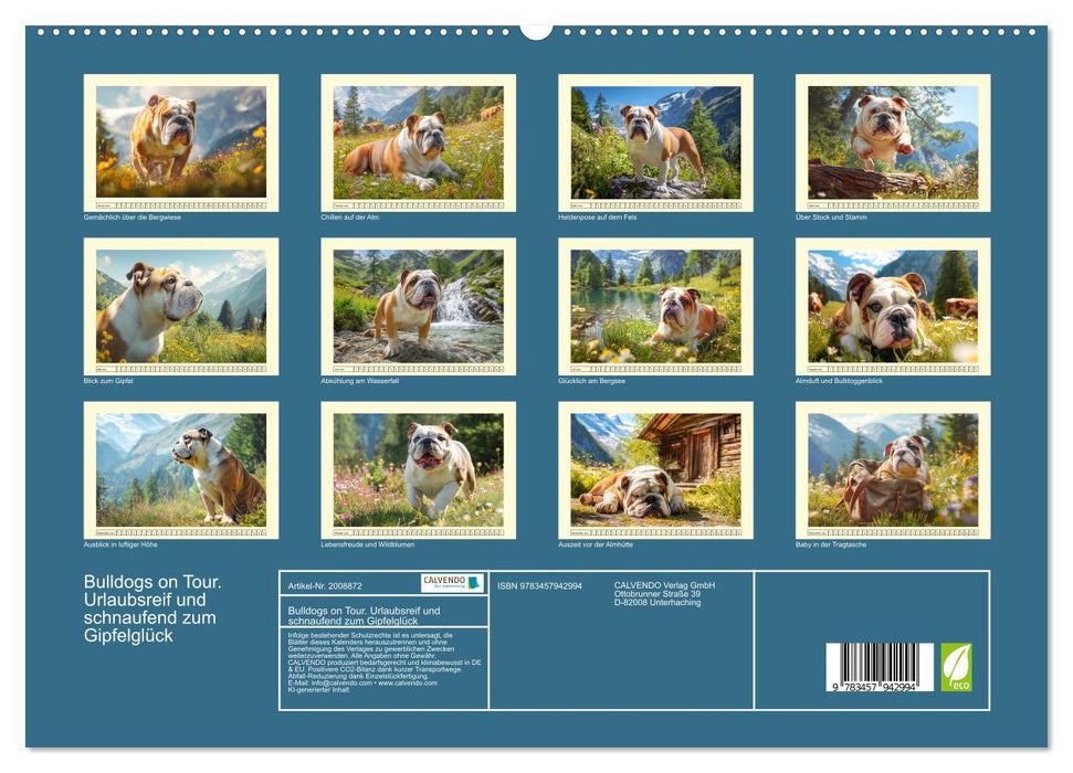 Bulldogs on Tour. Urlaubsreif und schnaufend zum Gipfelglück (CALVENDO Premium Wandkalender 2026)
