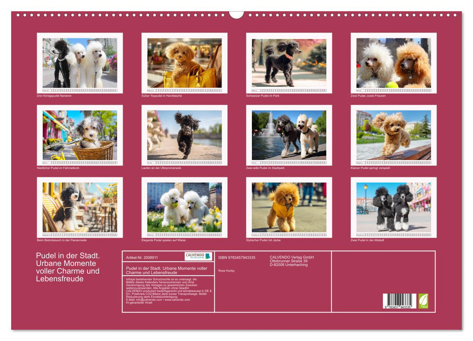 Pudel in der Stadt. Urbane Momente voller Charme und Lebensfreude (CALVENDO Wandkalender 2026)