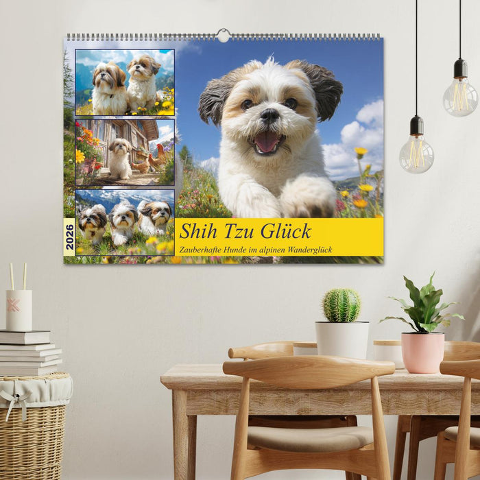 Shih Tzu Glück. Zauberhafte Hunde im alpinen Wanderglück (CALVENDO Wandkalender 2026)