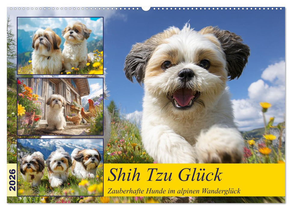 Shih Tzu Glück. Zauberhafte Hunde im alpinen Wanderglück (CALVENDO Wandkalender 2026)