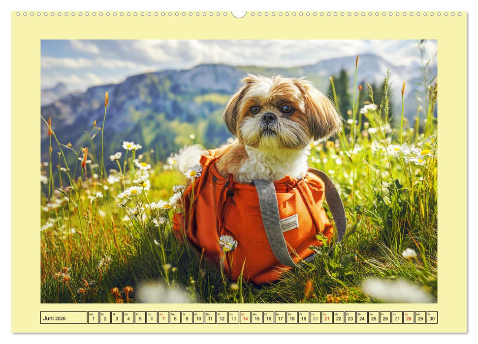 Shih Tzu Glück. Zauberhafte Hunde im alpinen Wanderglück (CALVENDO Wandkalender 2026)
