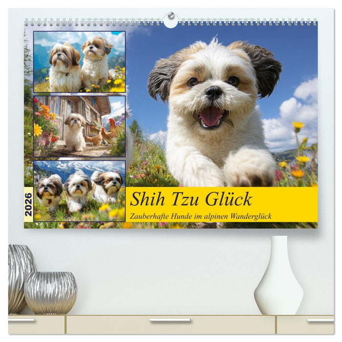 Shih Tzu Glück. Zauberhafte Hunde im alpinen Wanderglück (CALVENDO Premium Wandkalender 2026)