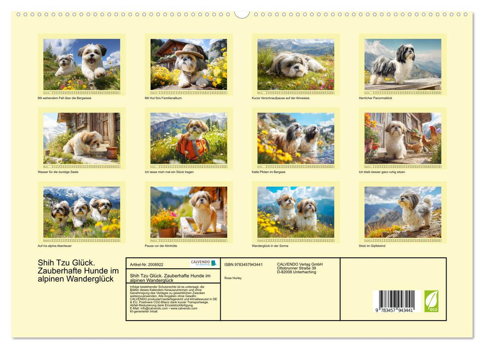 Shih Tzu Glück. Zauberhafte Hunde im alpinen Wanderglück (CALVENDO Premium Wandkalender 2026)