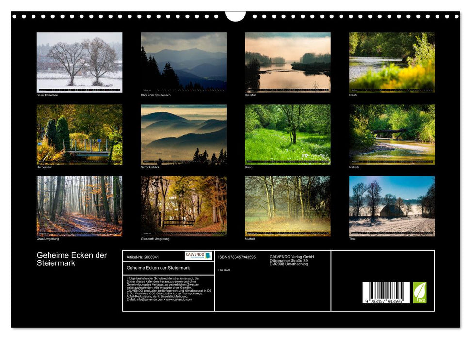 Geheime Ecken der Steiermark (CALVENDO Wandkalender 2026)