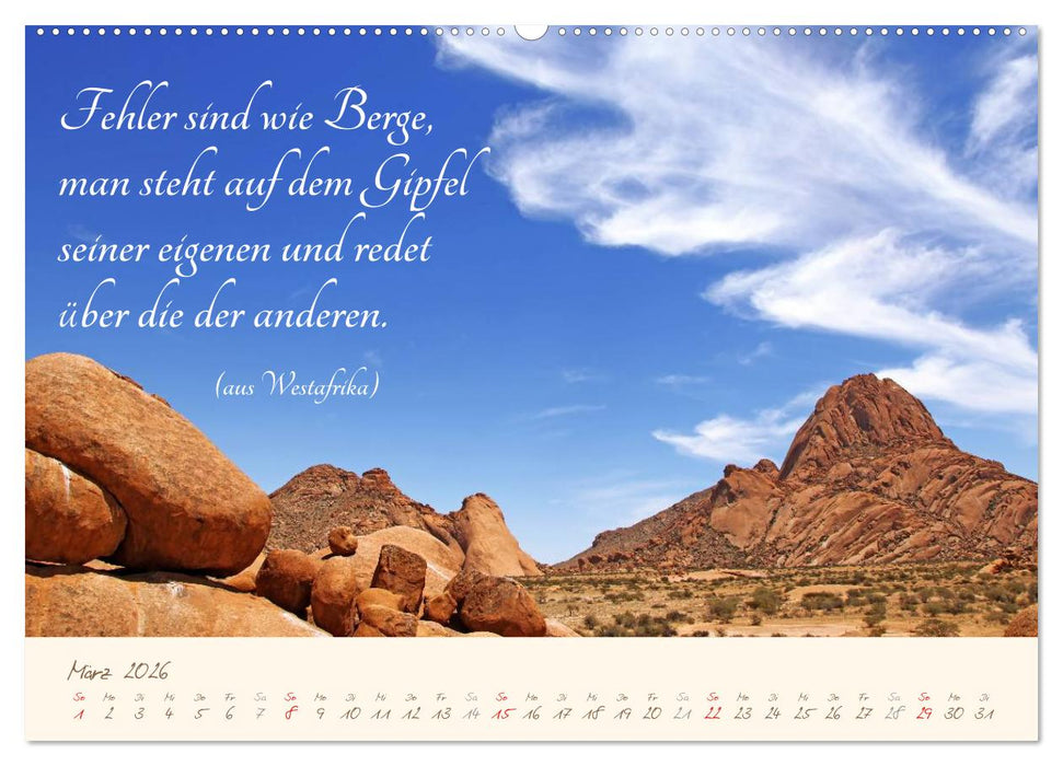 AFRIKA mit einem Hauch von Poesie (CALVENDO Premium Wandkalender 2026)