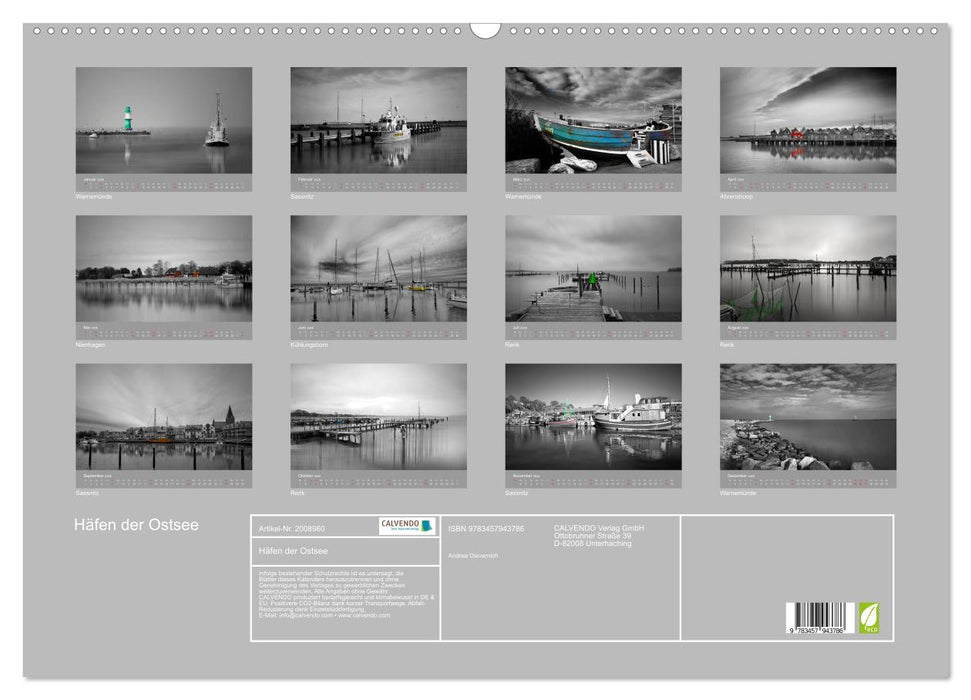 Häfen der Ostsee (CALVENDO Wandkalender 2026)
