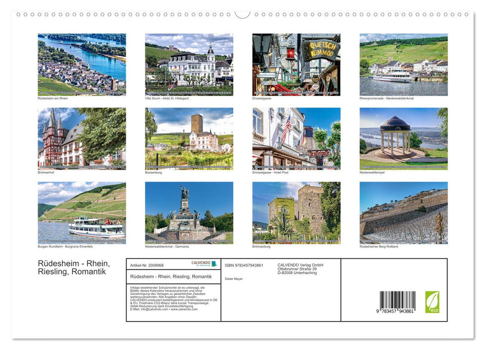 Rüdesheim - Rhein, Riesling, Romantik (CALVENDO Premium Wandkalender 2026)
