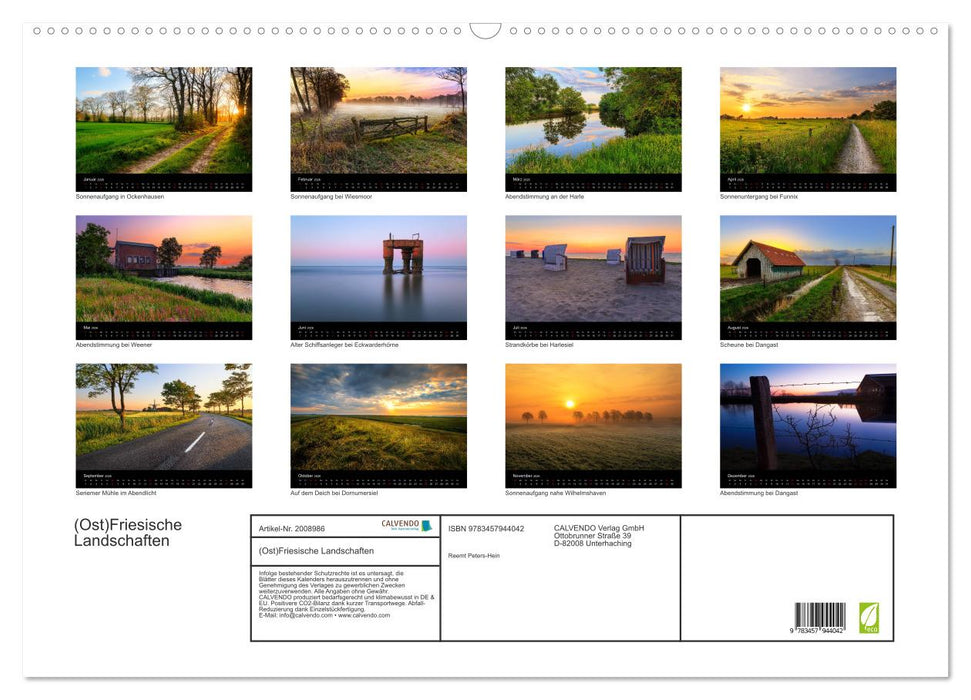 (Ost)Friesische Landschaften (CALVENDO Wandkalender 2026)