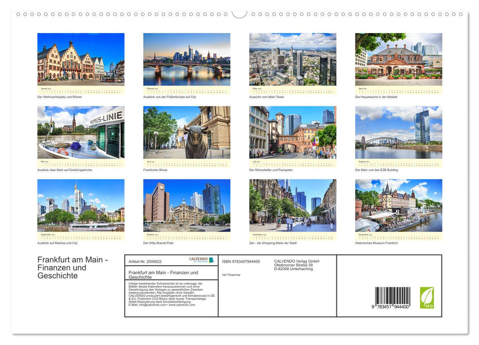 Frankfurt am Main - Finanzen und Geschichte (CALVENDO Premium Wandkalender 2026)
