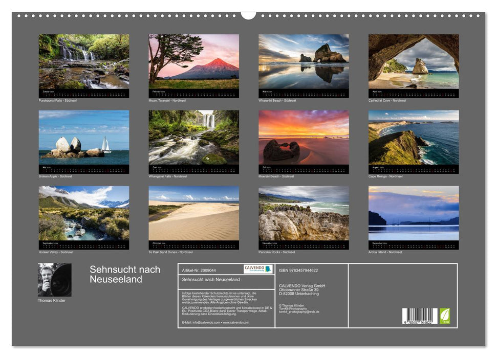 Sehnsucht nach Neuseeland (CALVENDO Wandkalender 2026)